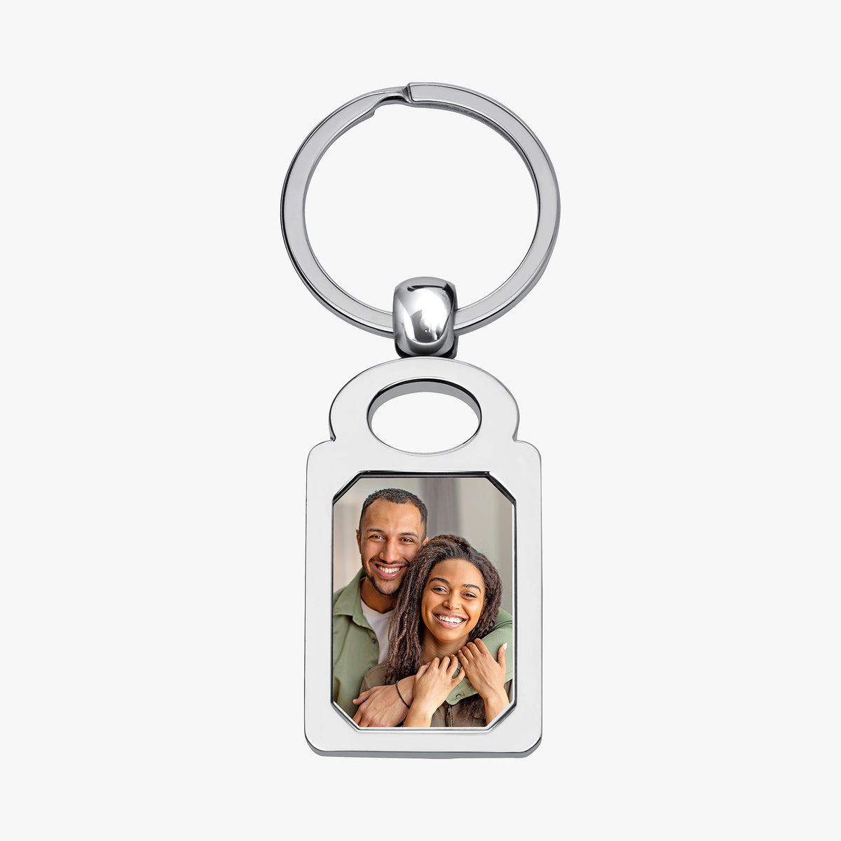 Engravable Rectangle Photo Keychain