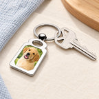 Engravable Rectangle Photo Keychain - lifestyle