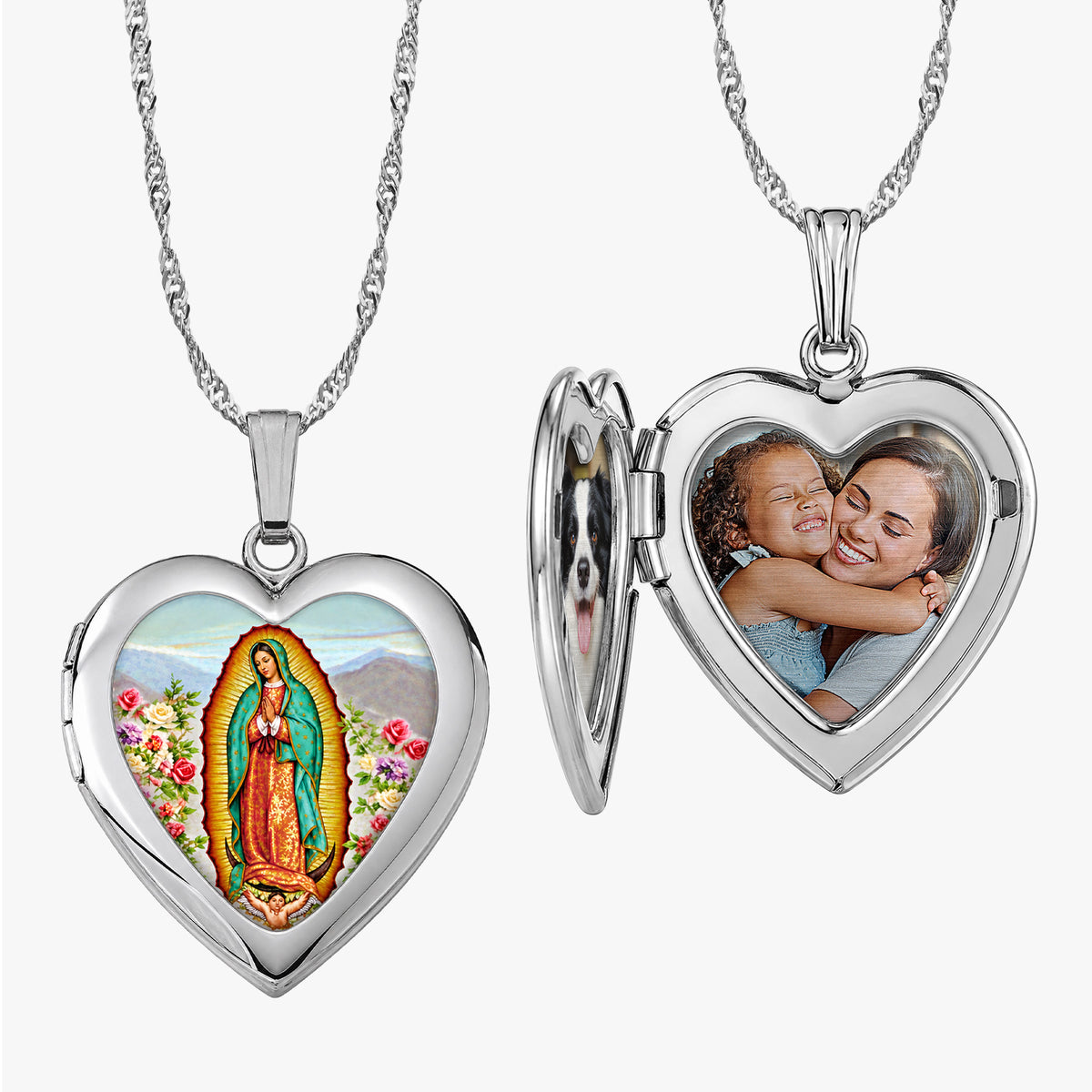 Our Lady Of Guadalupe Heart Photo Locket