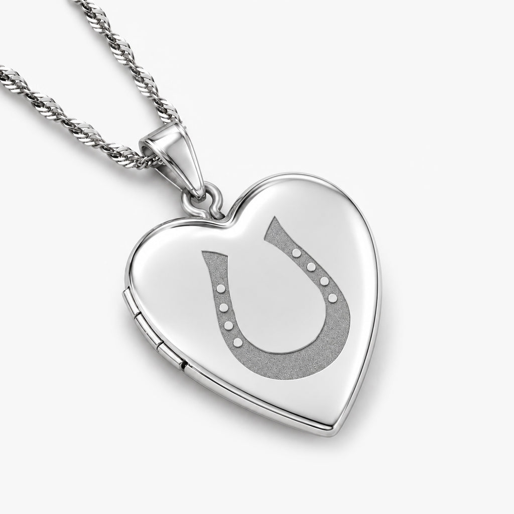 Horseshoe Heart Photo Locket