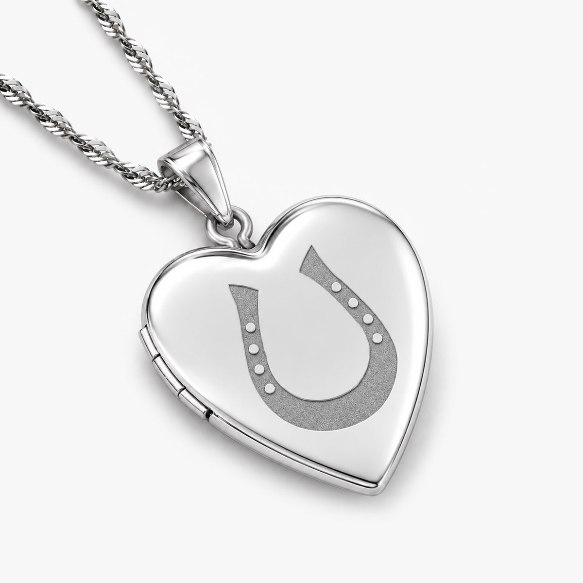 Horseshoe Heart Photo Locket