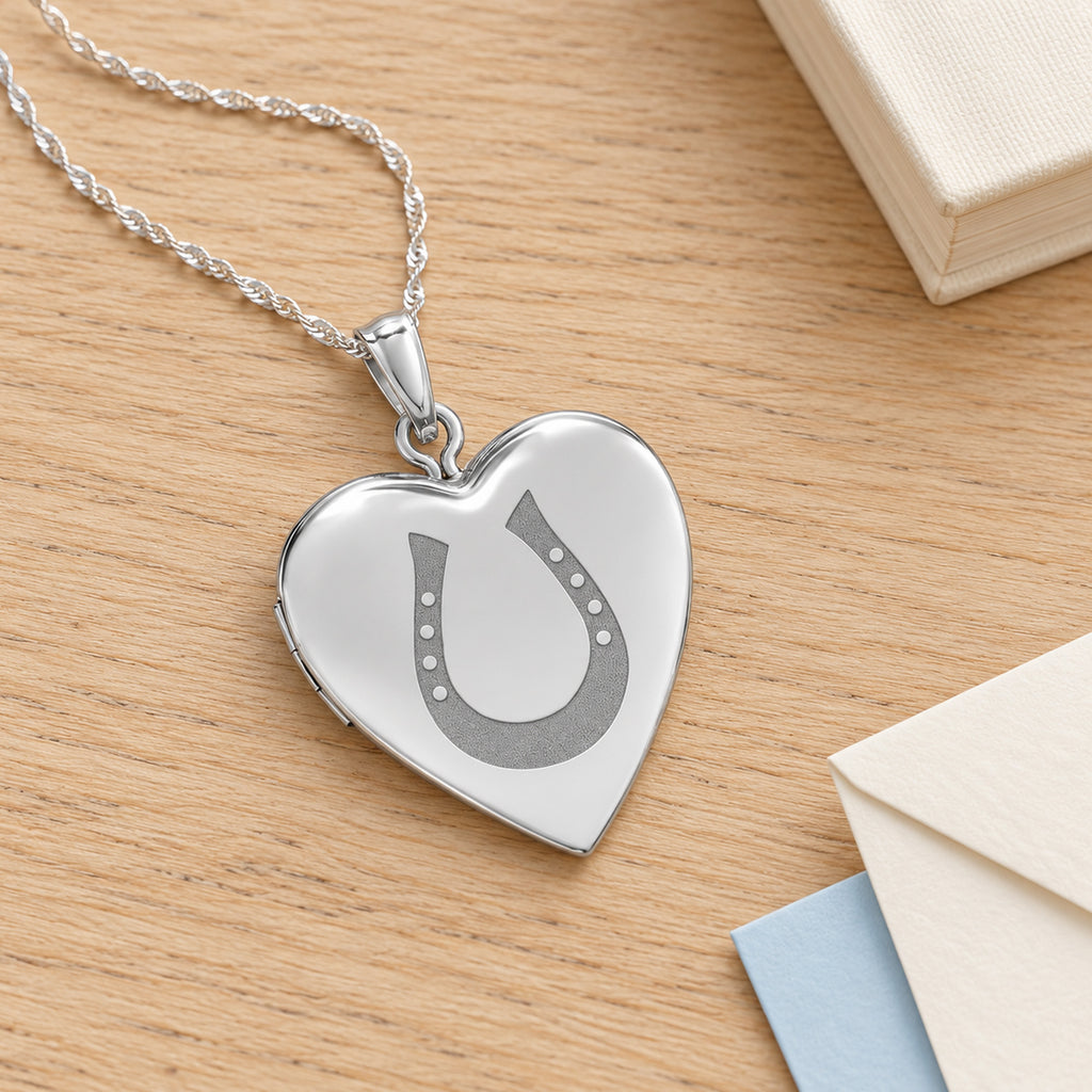Horseshoe Heart Photo Locket - lifestyle