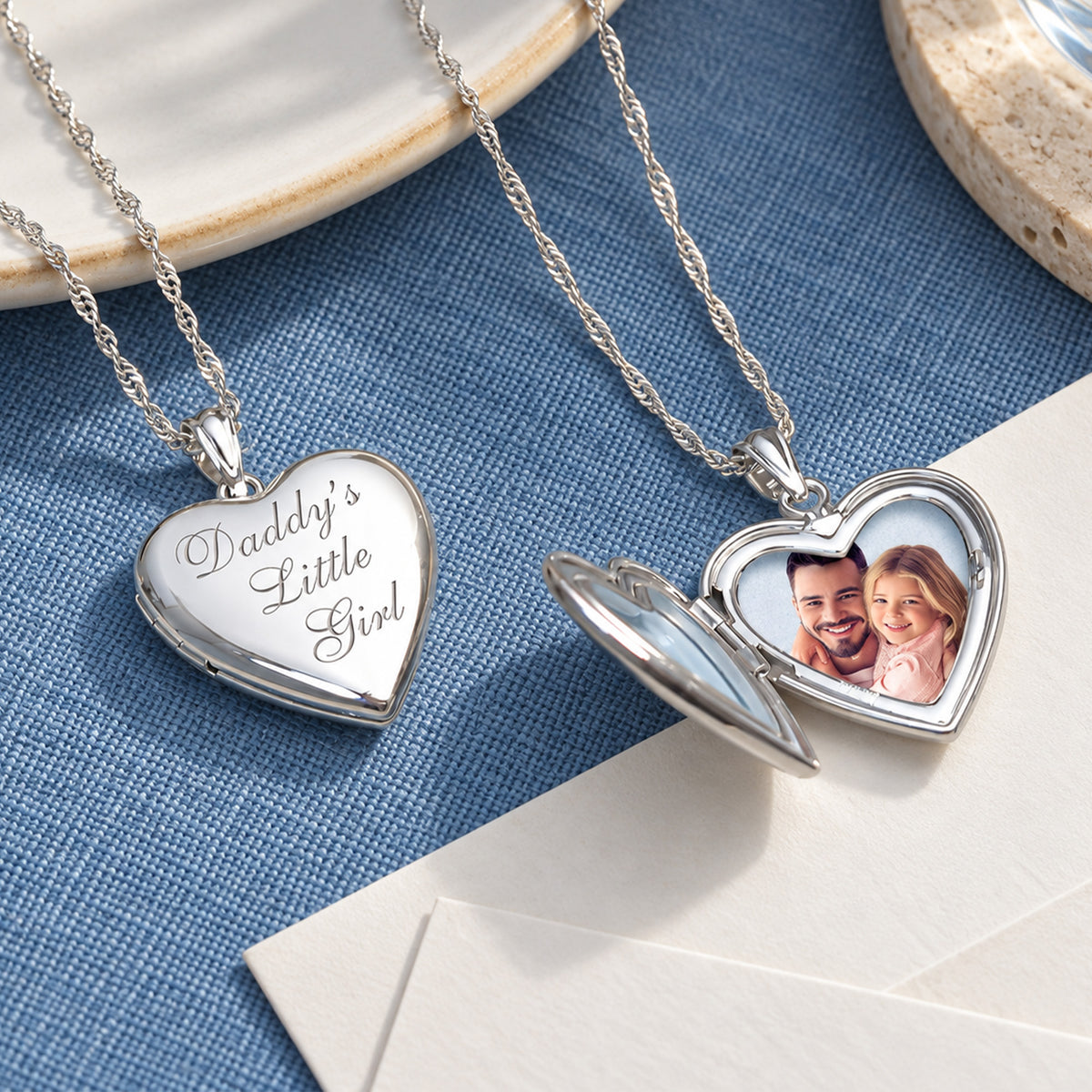 Daddys Little Girl Heart Photo Locket - lifestyle
