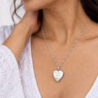 Daddys Little Girl Heart Photo Locket - on model