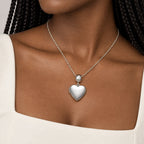 Bead Bracelet Charm Heart Photo Locket - on model