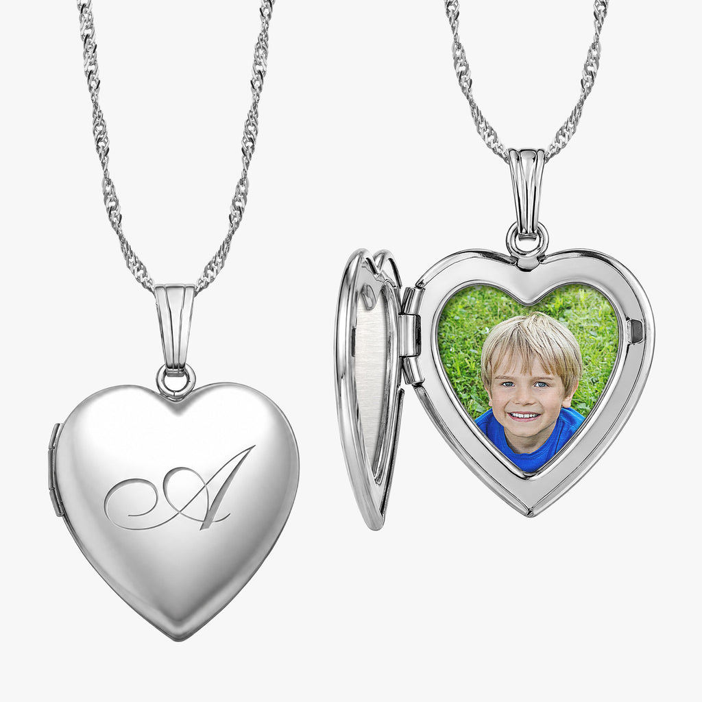 English Style Initial Heart Photo Locket