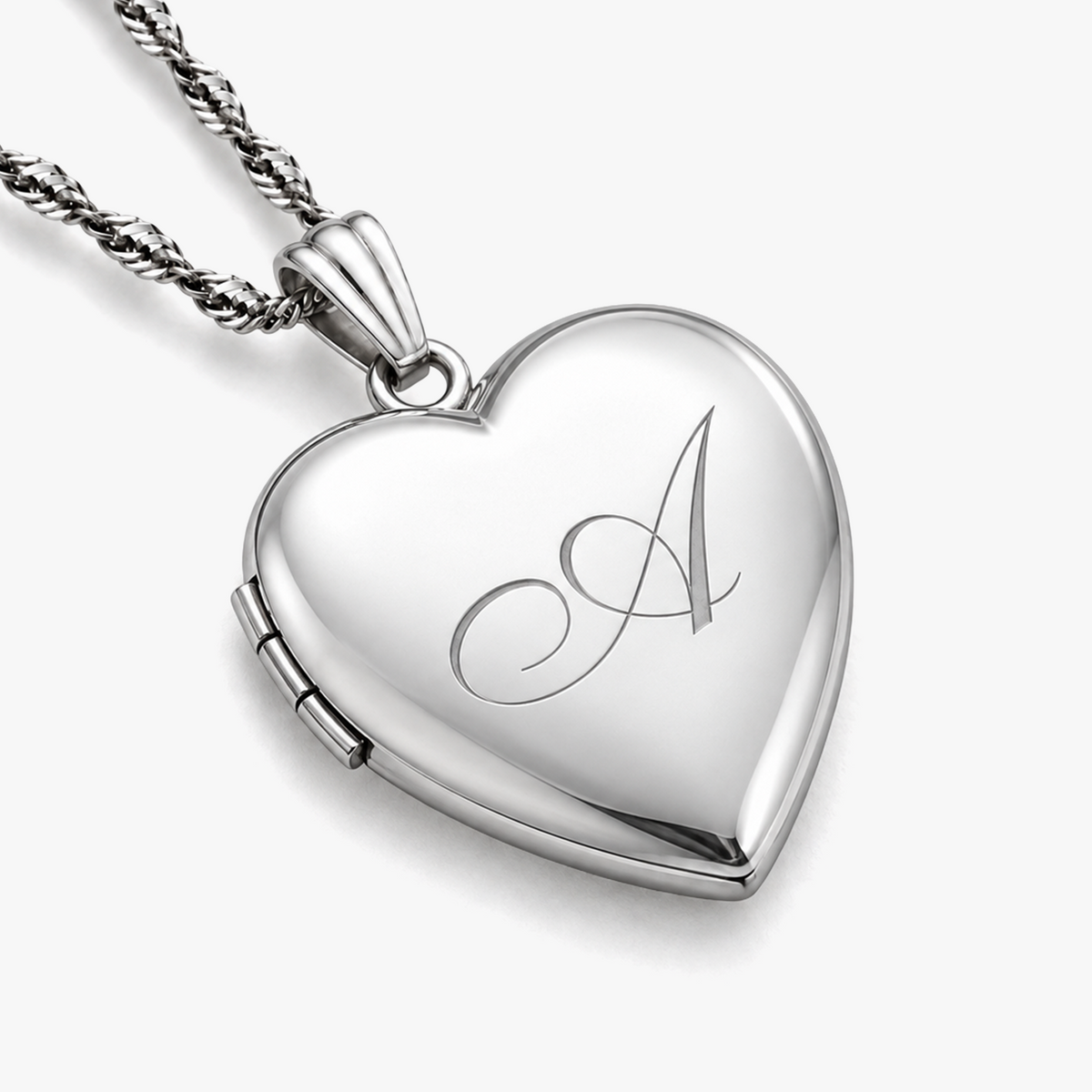 English Style Initial Heart Photo Locket