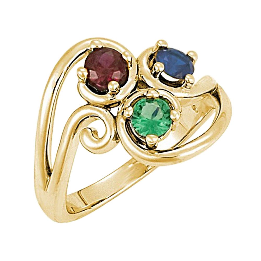 Mother's Ring with Three Birthstones