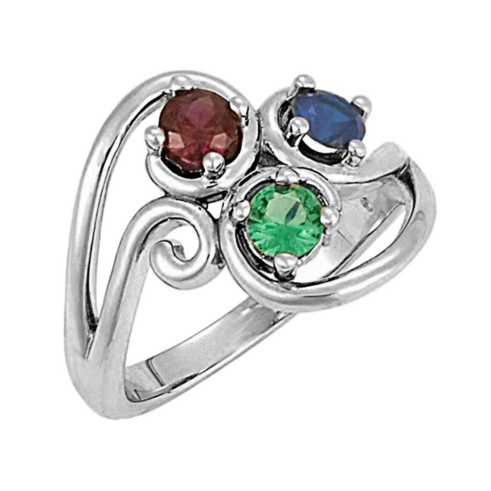 Mother's Ring with Three Birthstones