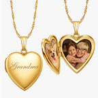 14K Gold-Filled Grandma Heart Photo Locket