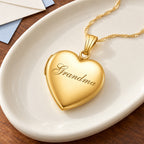 14K Gold-Filled Grandma Heart Photo Locket - lifestyle