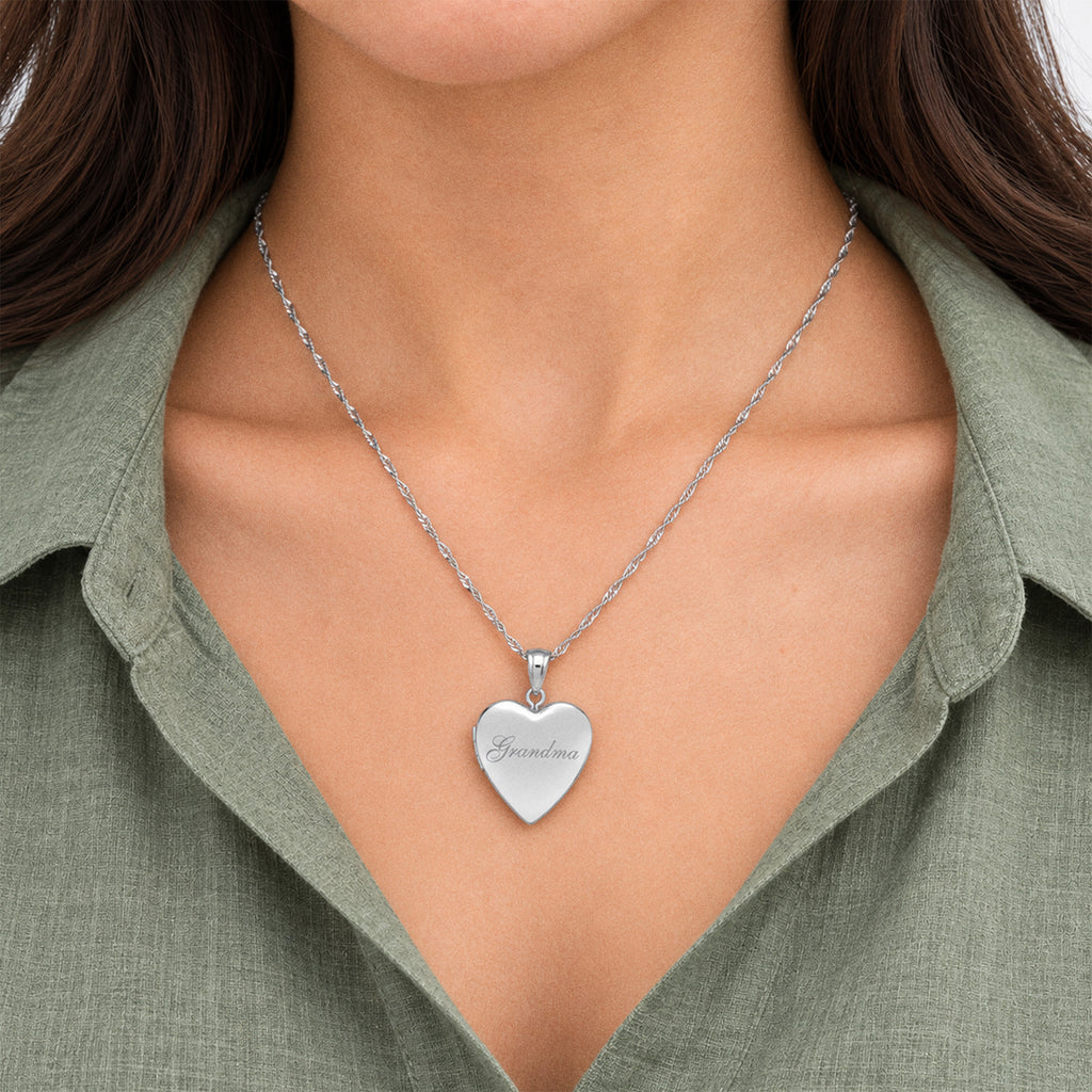 Grandma Sweetheart Photo Locket - on model