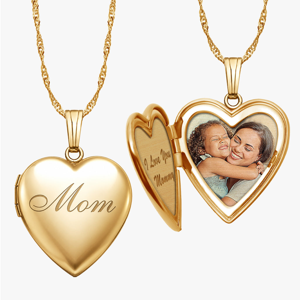 14K Gold-Filled Mom Heart Photo Locket