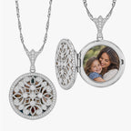 Cubic Zirconia or CZ Round Photo Locket