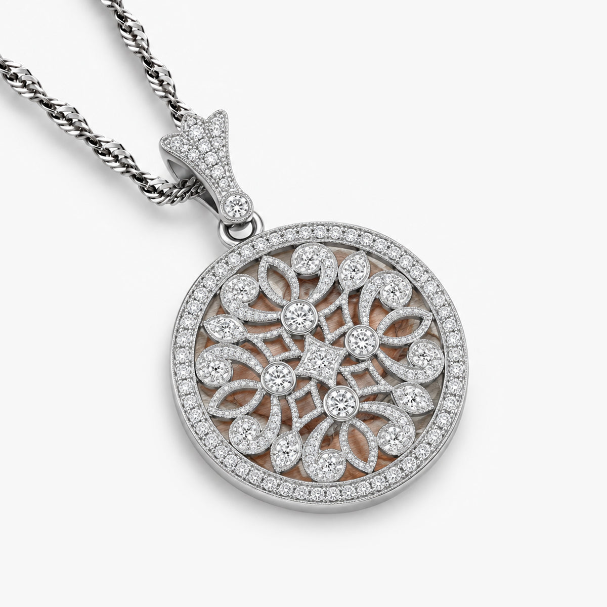 Cubic Zirconia or CZ Round Photo Locket
