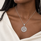 Cubic Zirconia or CZ Round Photo Locket - on model