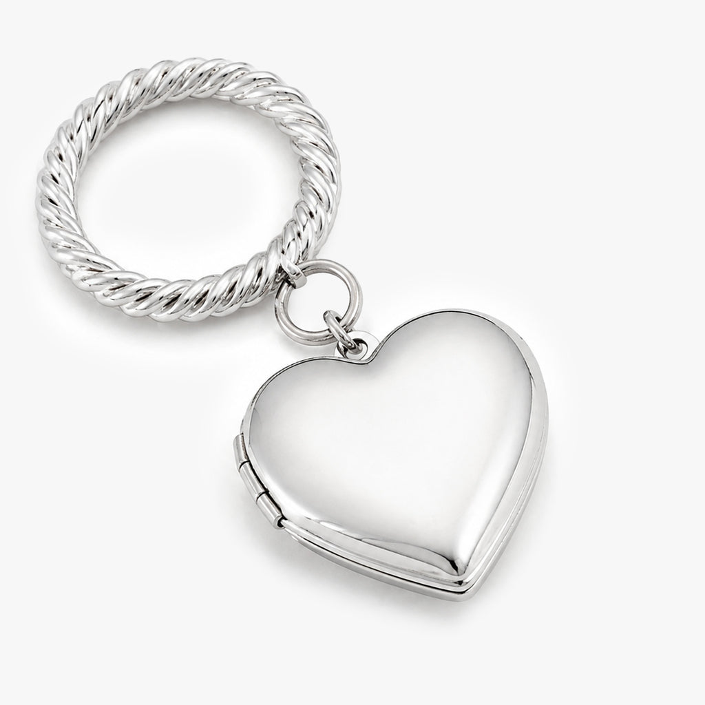Wedding Bouquet Heart Photo Locket With Ribbon Loop