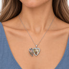 Swarovski Crystal Heart Photo Locket - on model