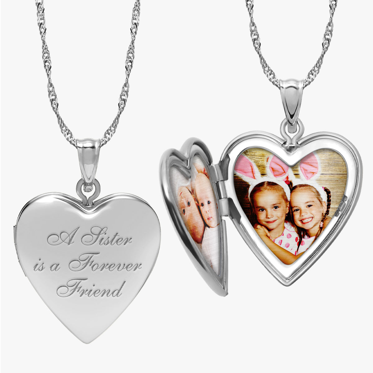 A Sister Is A Forever Friend Heart Photo Locket