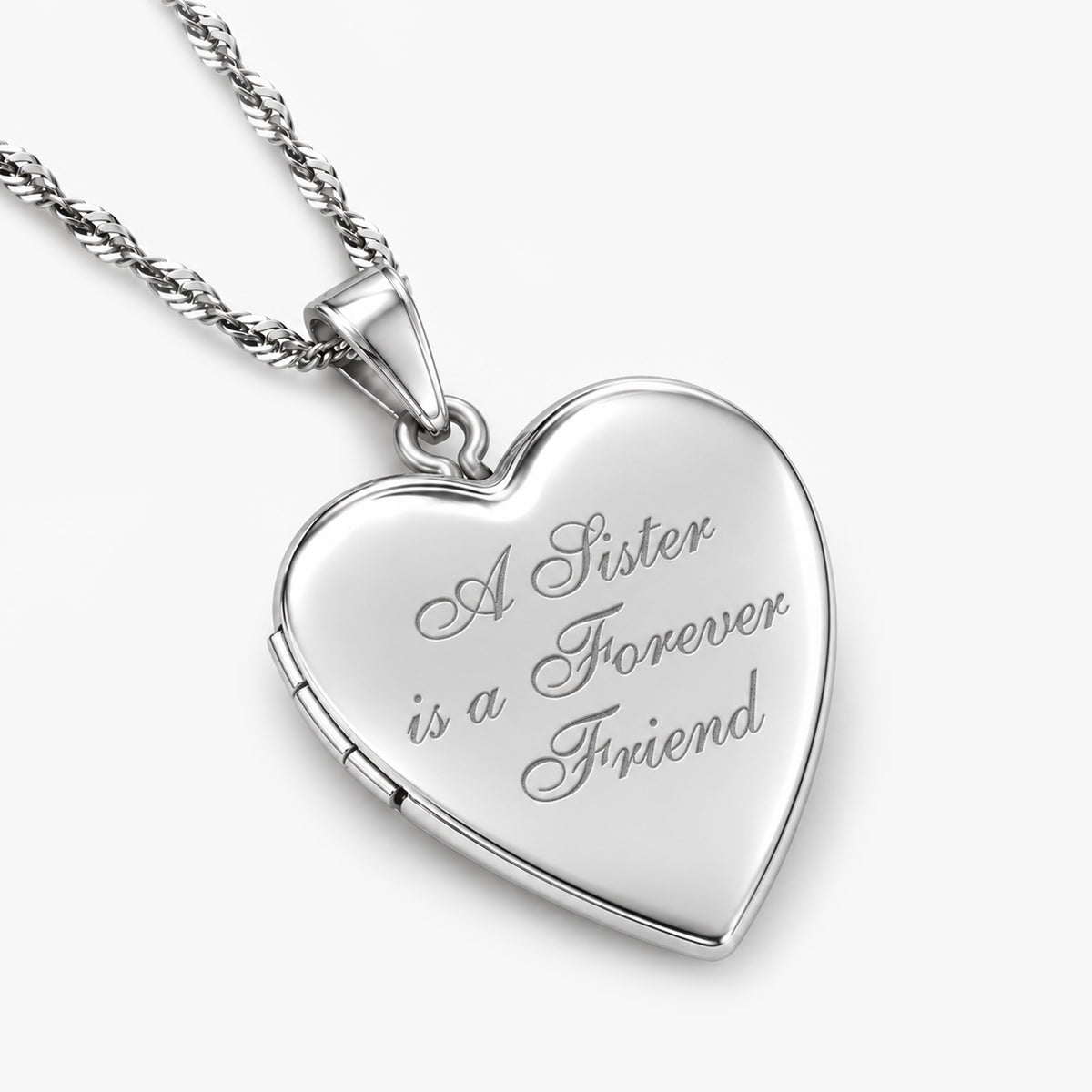 A Sister is a Forever Friend Heart Photo Locket