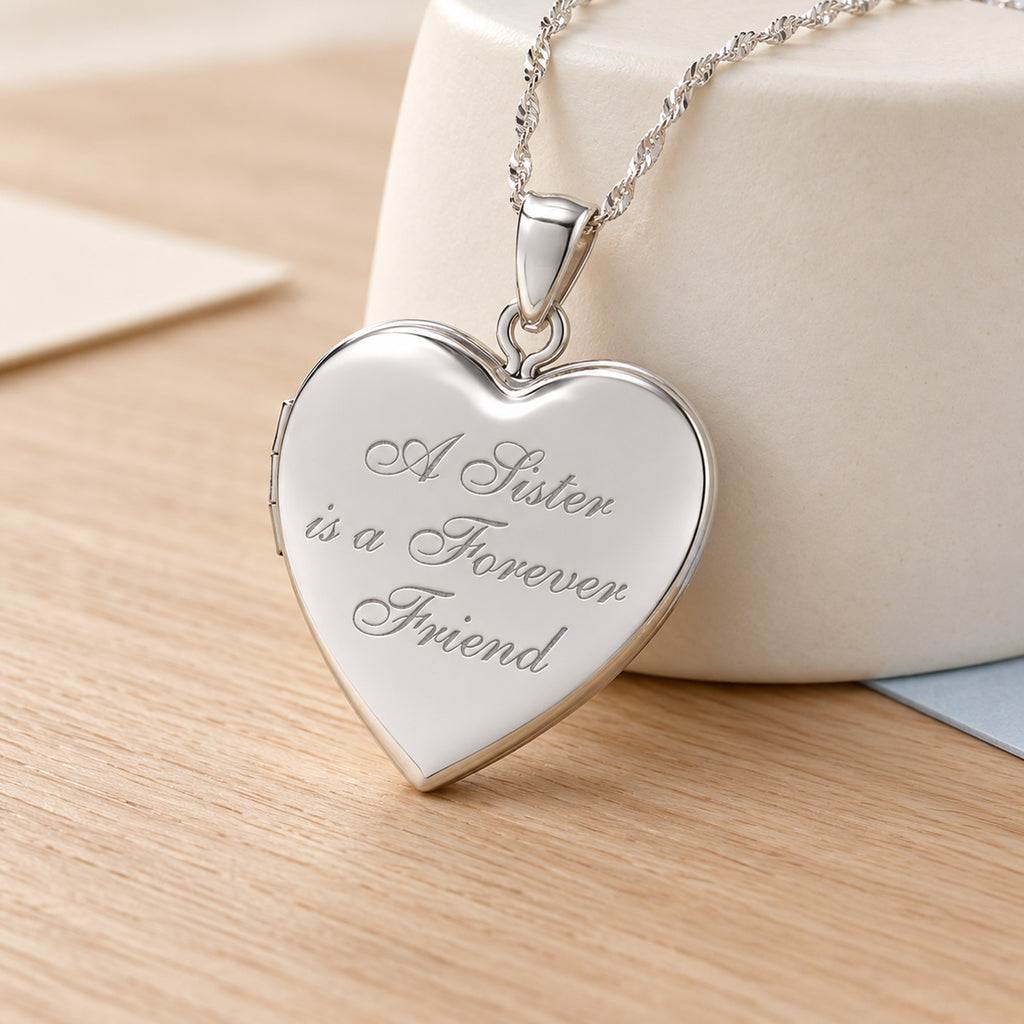A Sister is a Forever Friend Heart Photo Locket - lifestyle