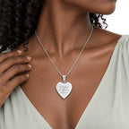 A Sister is a Forever Friend Heart Photo Locket - on model