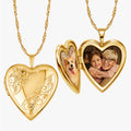 14K Gold Filled Floral Heart Photo Locket