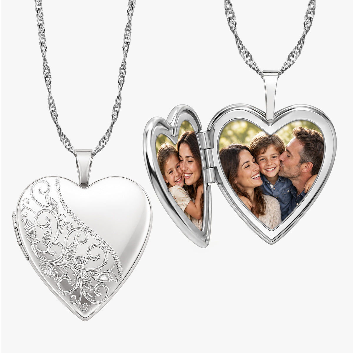 Floral Heart Photo Locket