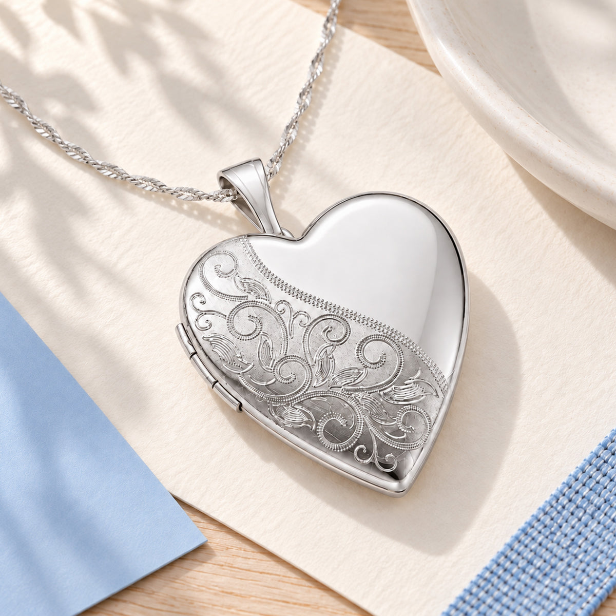 Floral Heart Photo Locket - lifestyle