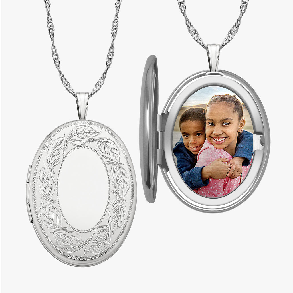 Floral Oval Photo Locket