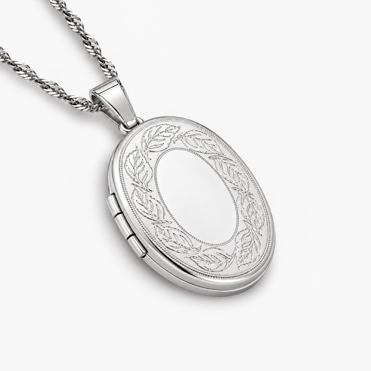 Floral Oval Photo Locket