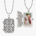 Cubic Zirconia Rectangle Photo Locket