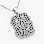 Cubic Zirconia Rectangle Photo Locket