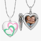 Interlocking Color Heart Photo Locket