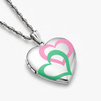 Interlocking Color Heart Photo Locket