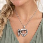 Interlocking Color Heart Photo Locket - on model