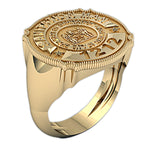 Gold Sanitation Manager ring viewed from the side to show its band. (PG85811, secondary photo 2)