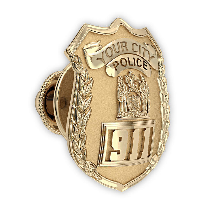 Personalized Police Badge Tie Tacks with Your Number & Department