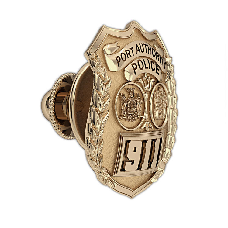 Personalized Port Authority Police Badge Tie Tack with Your Number