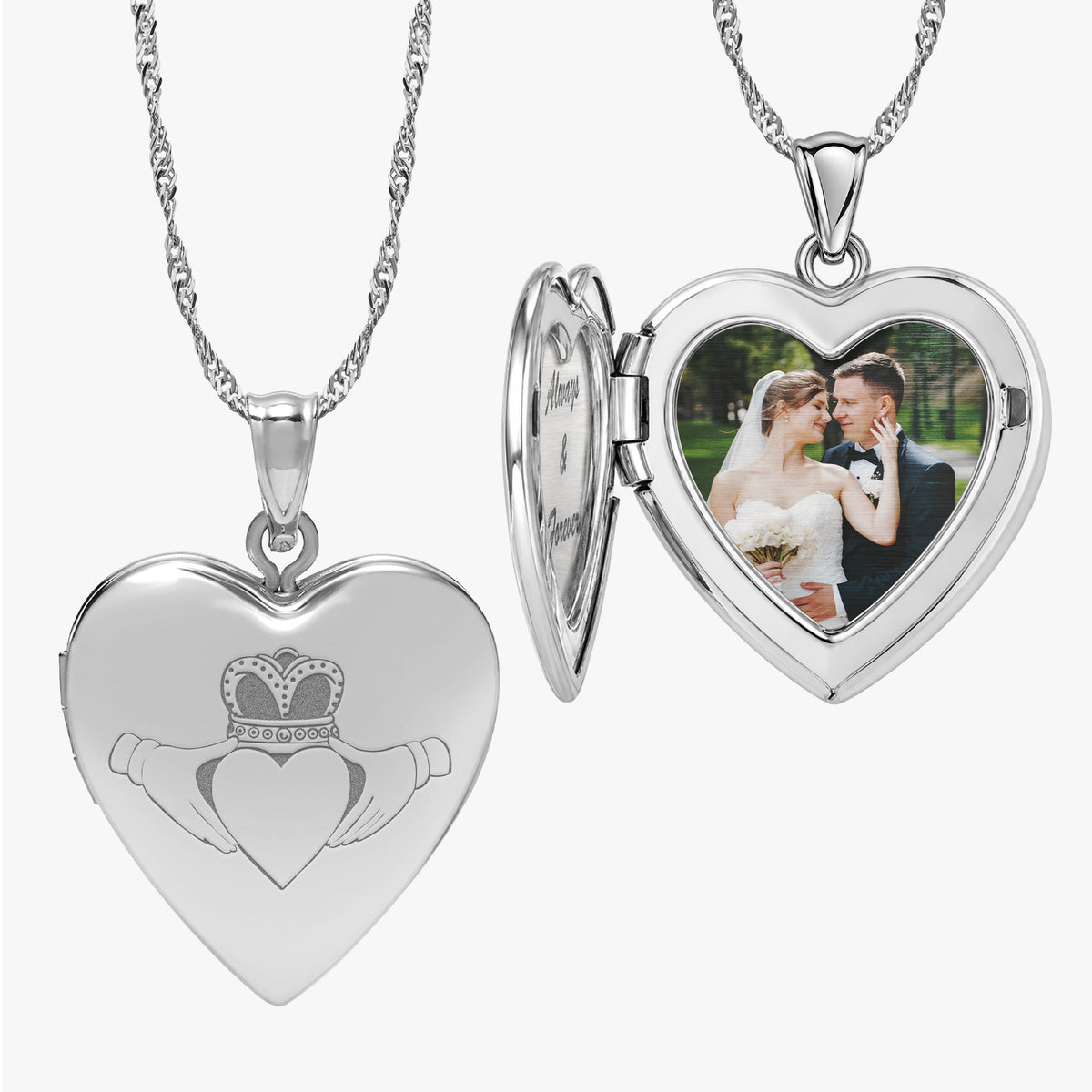 Celtic Claddagh Heart Photo Locket