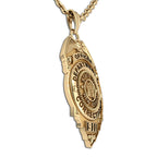 Gold New Jersey corrections badge pendant shown from the side. (PG85941, secondary photo 2)