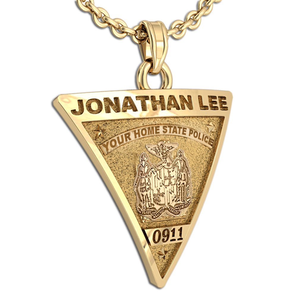 Personalized Triangle Shape State Police Badge with Your Name & Badge Number — verified source gallery photo 3 (PG85945, secondary photo 2)