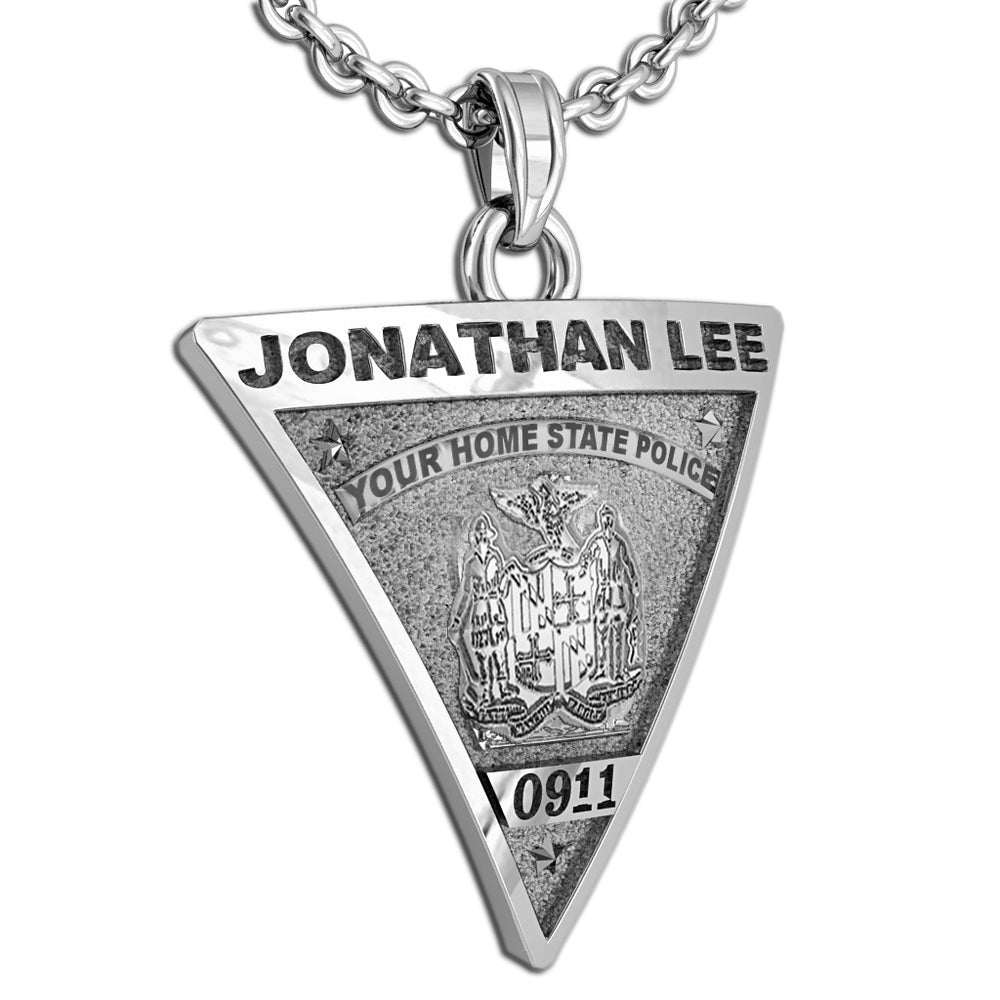 Personalized Triangle Shape State Police Badge with Your Name & Badge Number — verified source gallery photo 4 (PG85945, secondary photo 3)