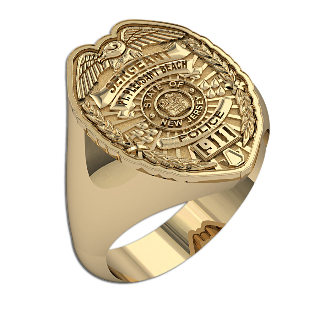 Angled view of the New Jersey police badge ring (PG85979, secondary photo 2)
