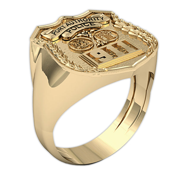 Ny/Nj Personalized Port Authority Police Badge Ring with Department — verified source gallery photo 3 (PG85983, secondary photo 2)
