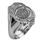 New Jersey corrections officer badge ring, silver angled view. (PG85984, secondary photo 3)
