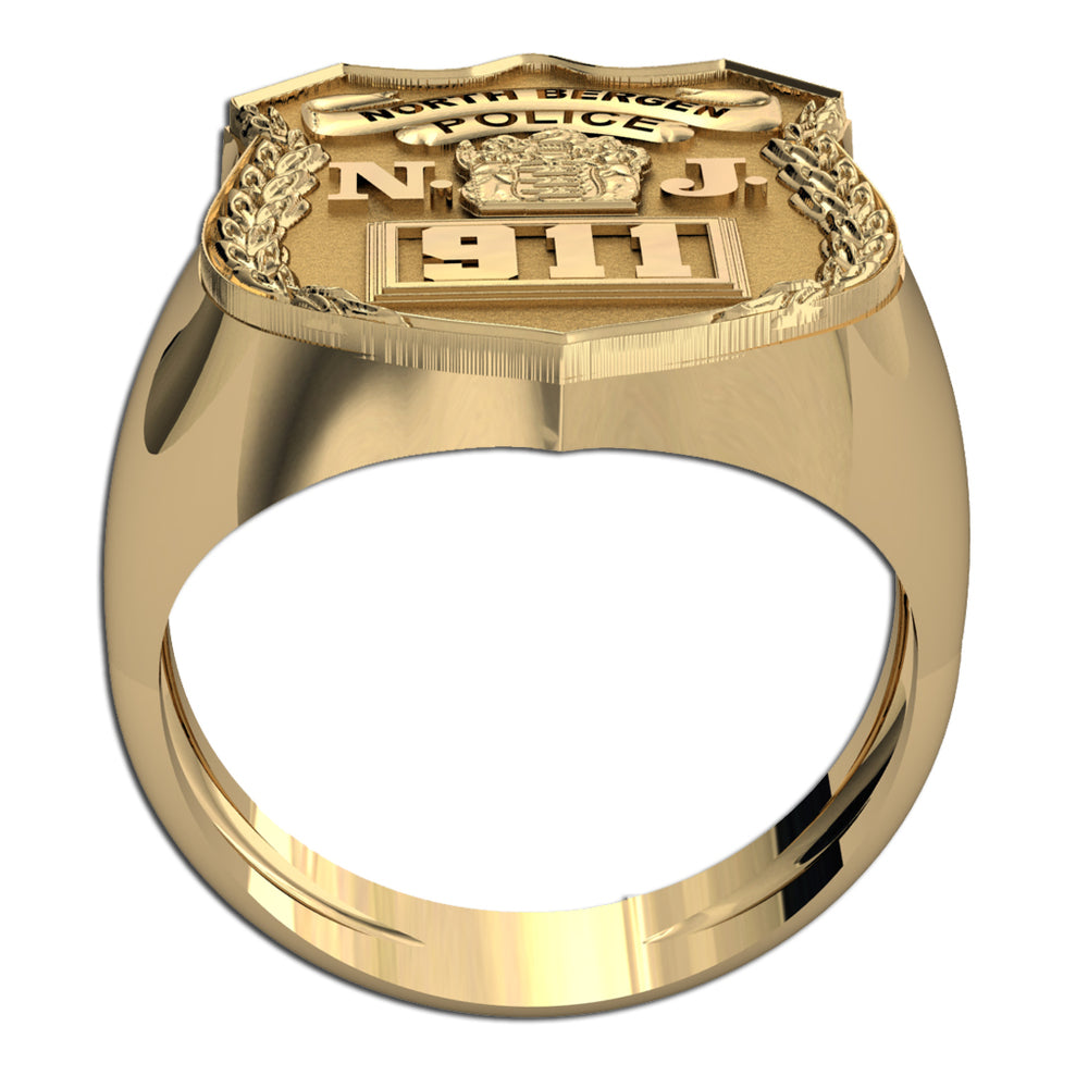 Side view of a gold New Jersey police badge ring (PG85988, secondary photo 2)