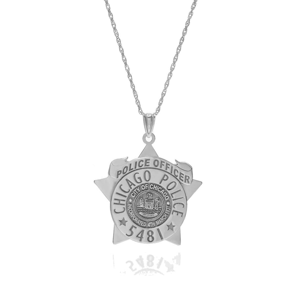 Personalized Chicago Police Star Badge with Your Name or Rank and Number