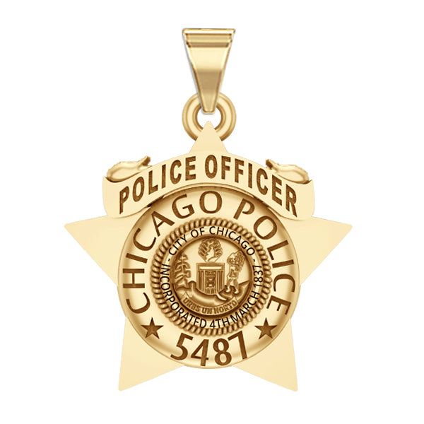 Personalized Chicago Police Star Badge with Your Name or Rank and Number
