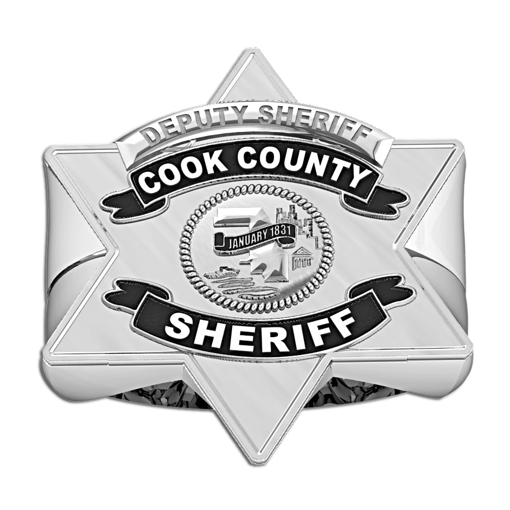 Personalized Cook County Sheriff Badge Ring with Rank — verified source gallery photo 1 (PG86002, secondary photo 0)